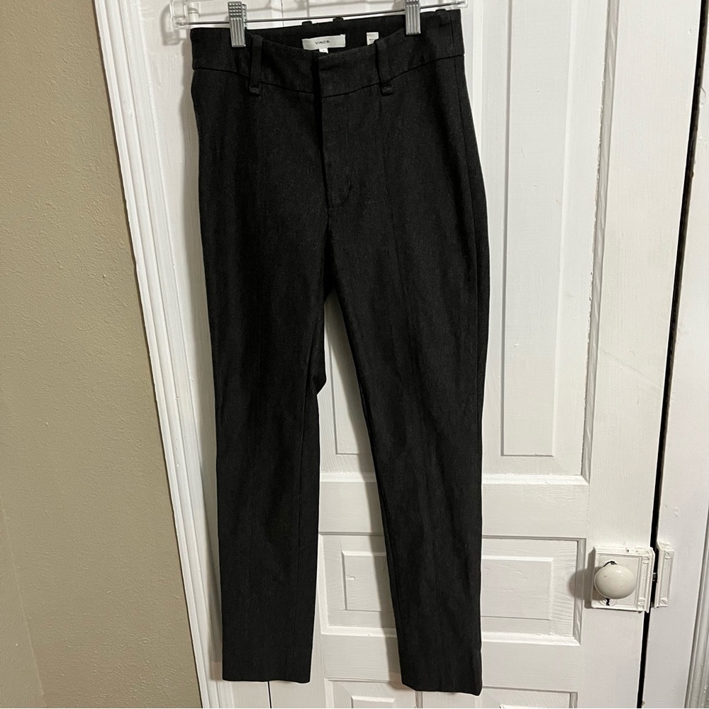 Vince Gray Trouser Pants Skinny Leg Charcoal Size 2 P1